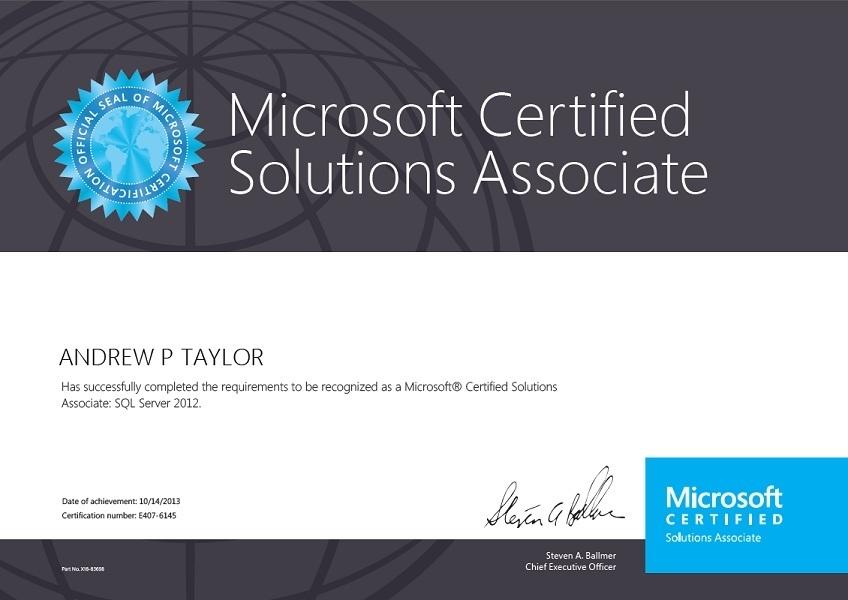 MCSA: SQL Server 2012